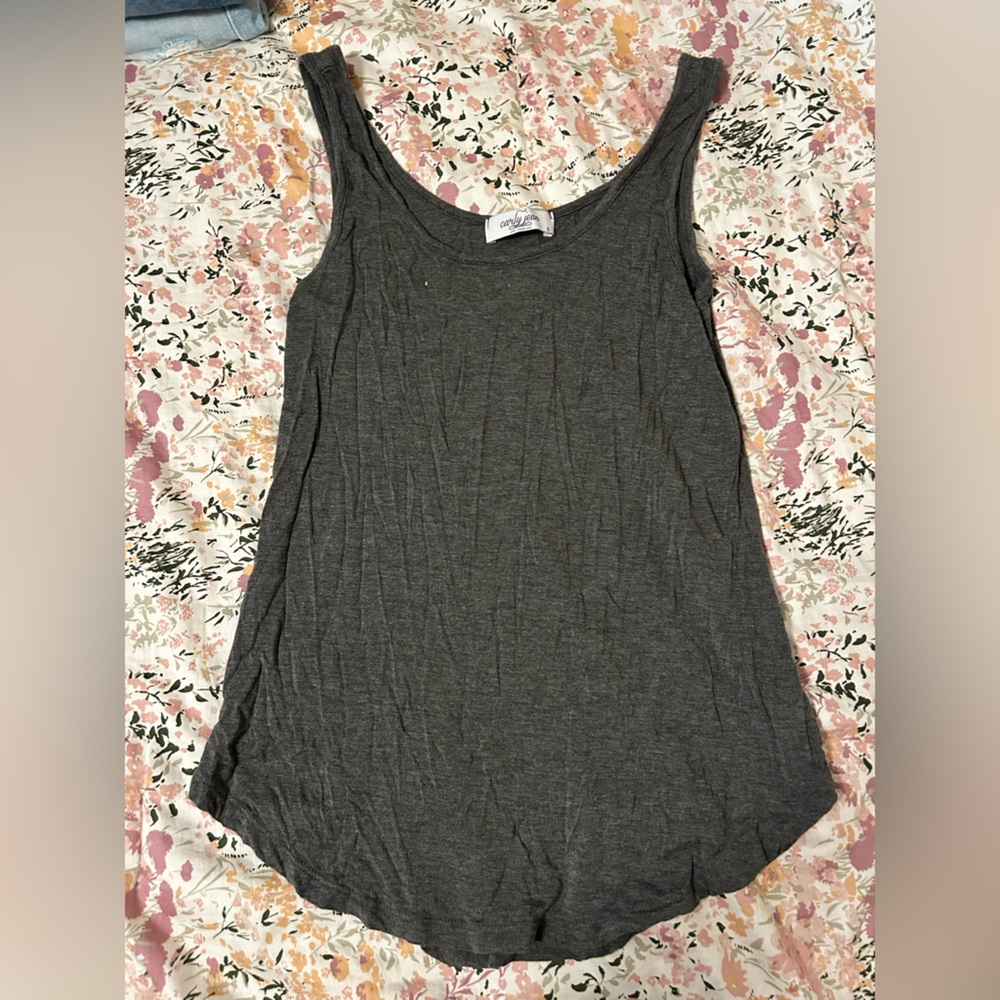 Carly Jean Los Angeles Charcoal Tank Top